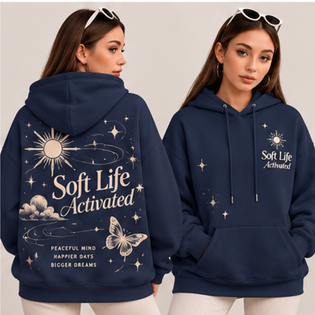Soft Life Activated – Midnight Magic Oversized Hoodie