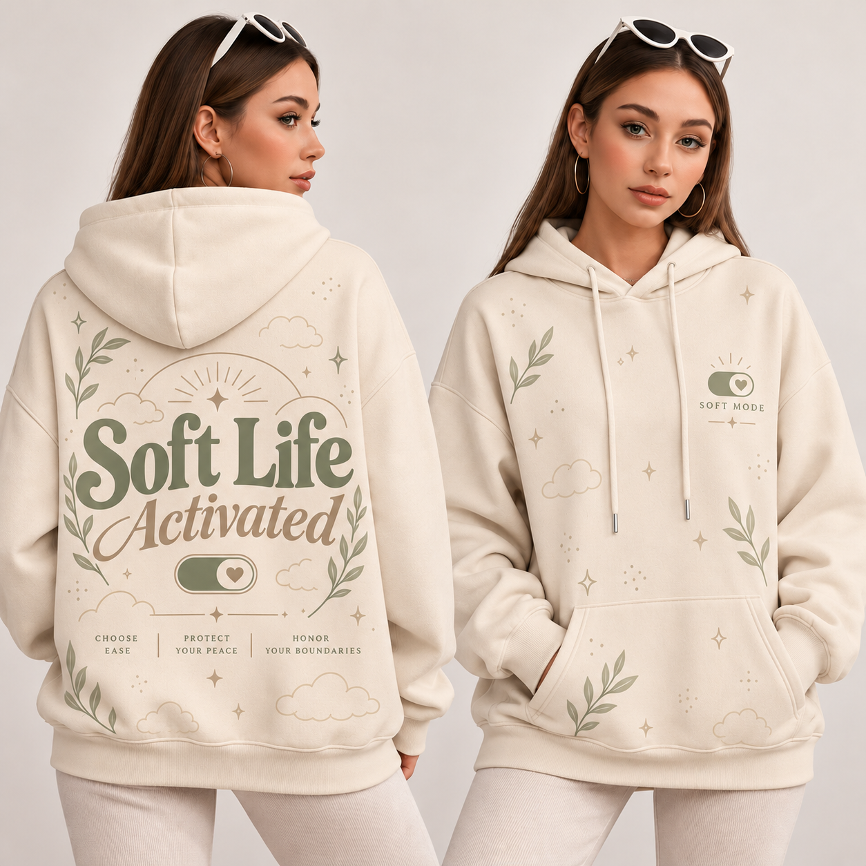 Soft Life Activated – Soft Mode On Oversized Hoodie