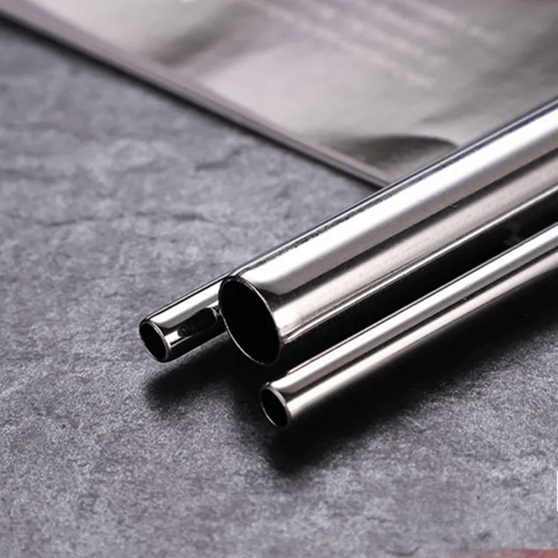 Stainless Steel Drinking Straws, Set of 3, Free Cleaning Brush Included - Giftago