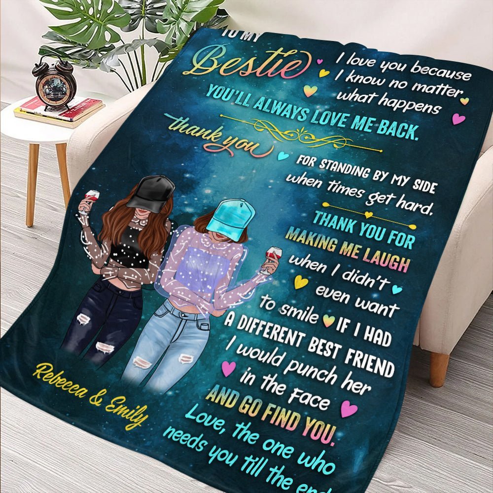Thank You Bestie For Standing By My Side Blanket - Personalized Blanket - Giftago