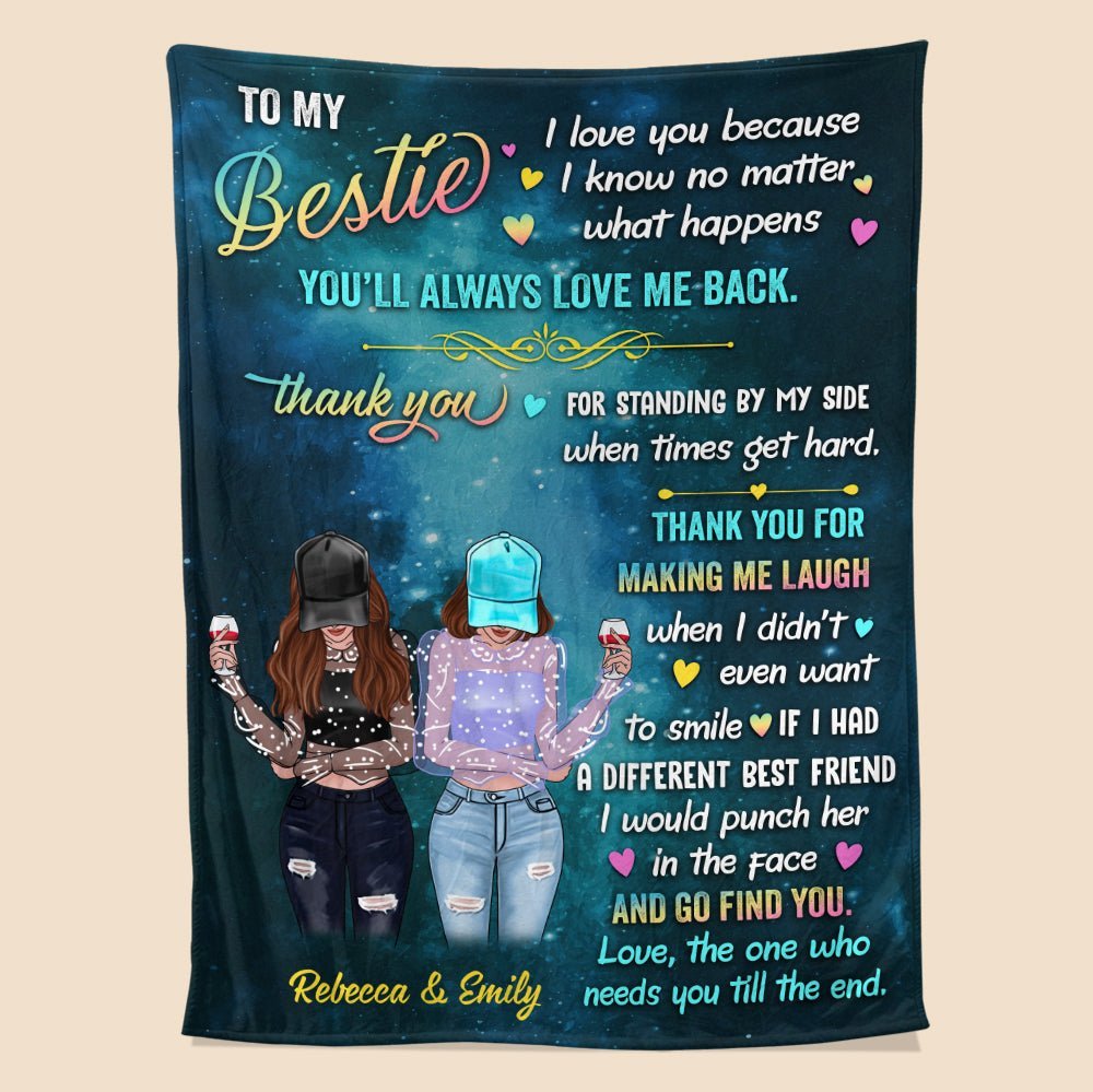 Thank You Bestie For Standing By My Side Blanket - Personalized Blanket - Giftago