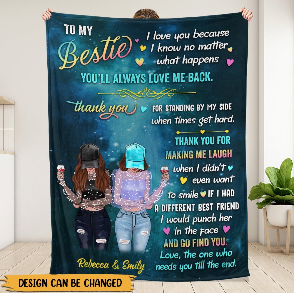 Thank You Bestie For Standing By My Side Blanket - Personalized Blanket - Giftago