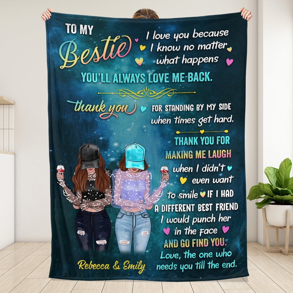 Thank You Bestie For Standing By My Side Blanket - Personalized Blanket - Giftago