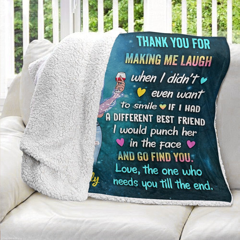 Thank You Bestie For Standing By My Side Blanket - Personalized Blanket - Giftago