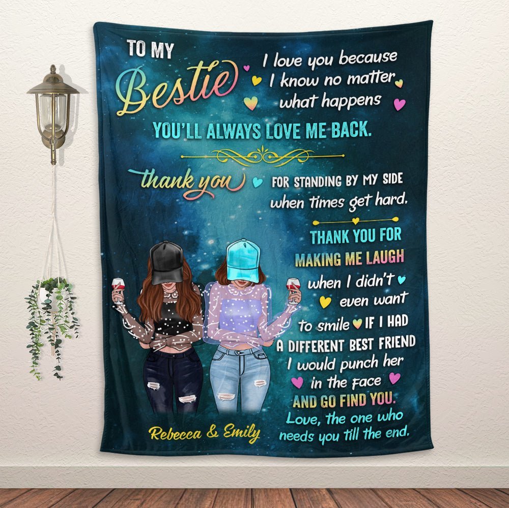 Thank You Bestie For Standing By My Side Blanket - Personalized Blanket - Giftago