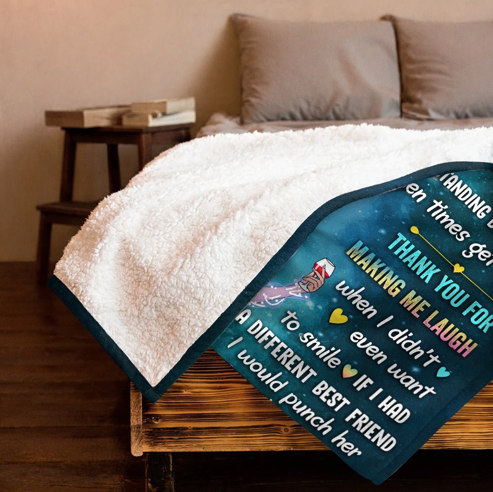 Thank You Bestie For Standing By My Side Blanket - Personalized Blanket - Giftago