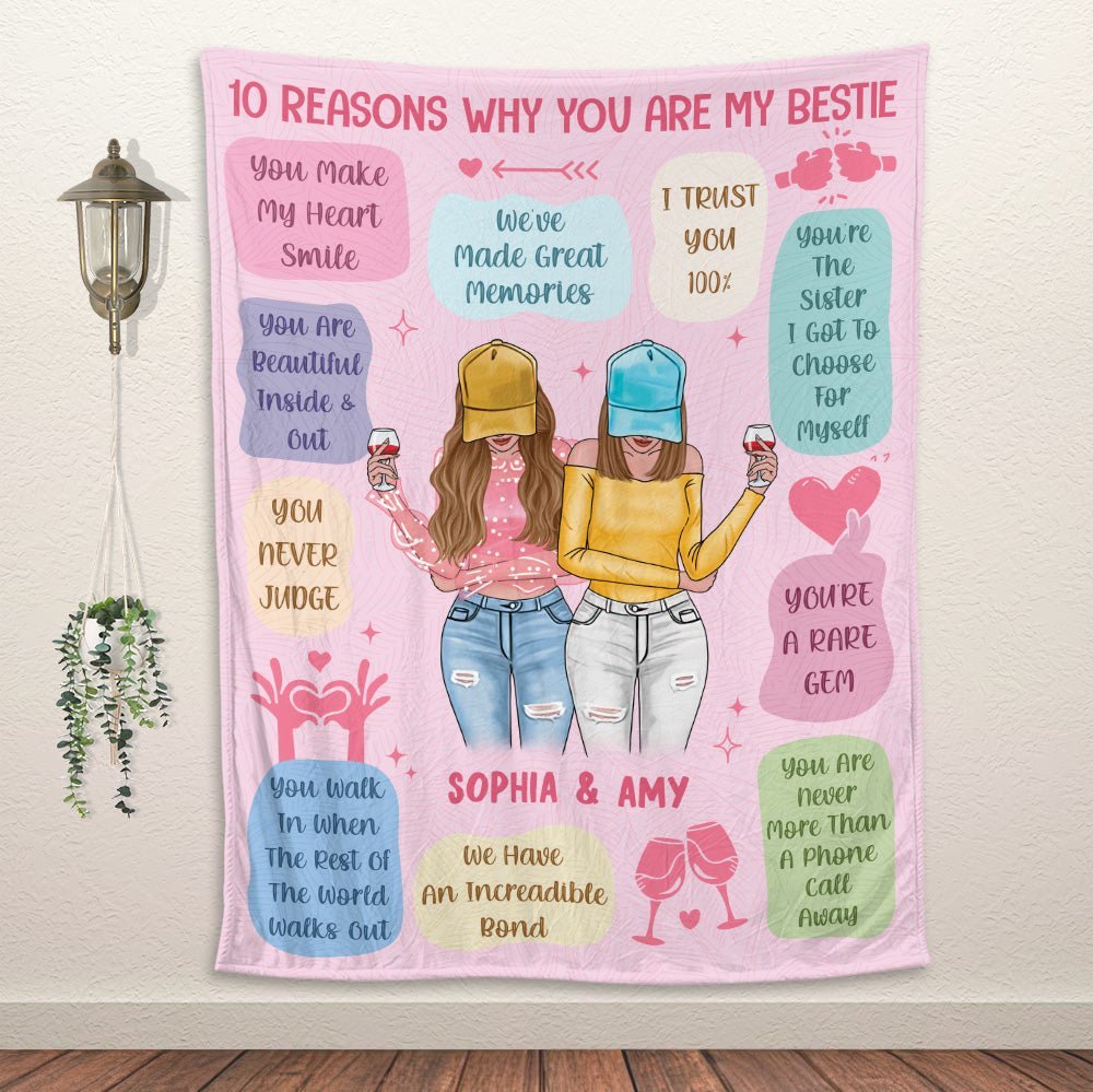 Thanks For Being My Bestie Blanket - Personalized Blanket - Giftago
