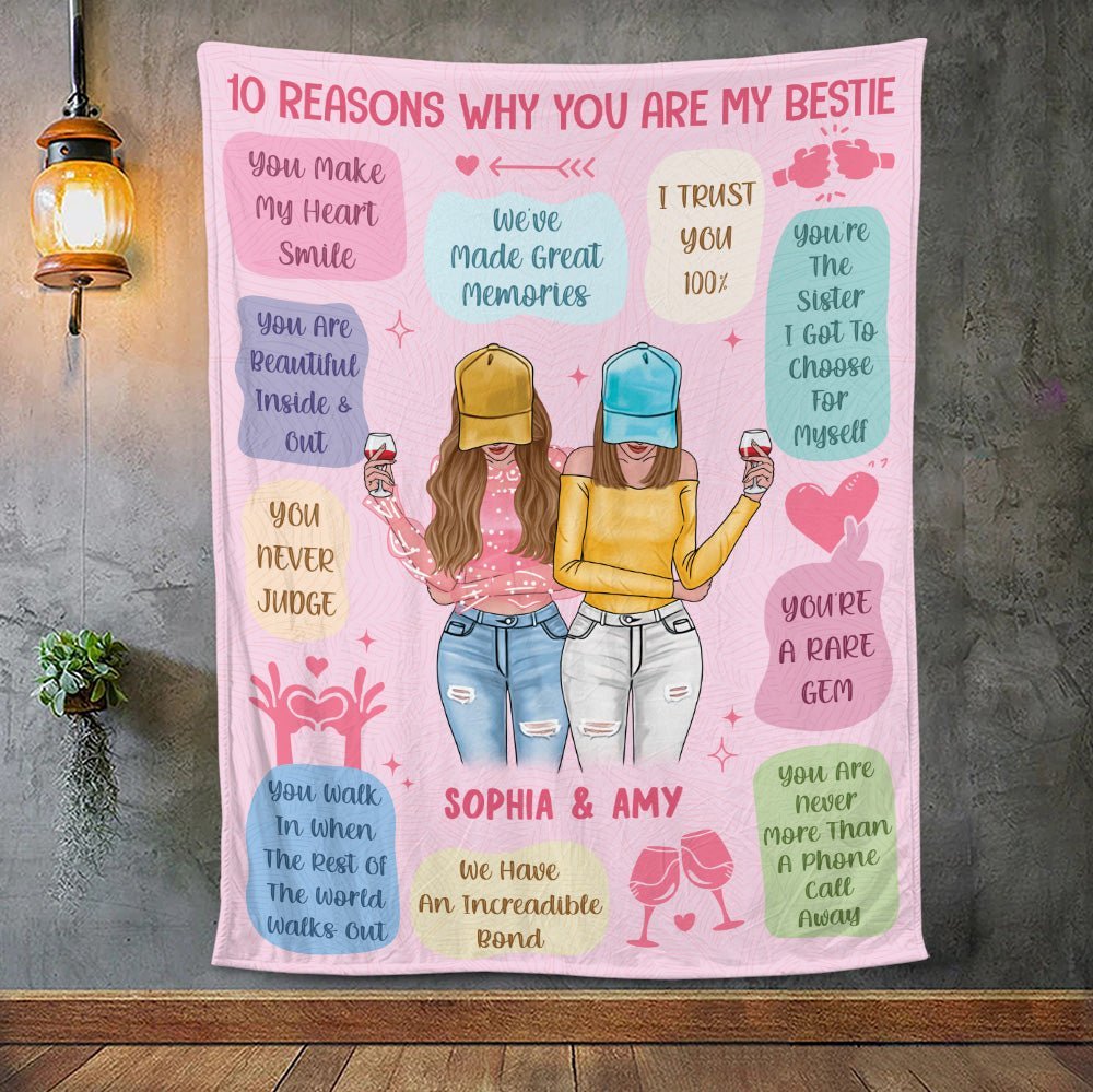 Thanks For Being My Bestie Blanket - Personalized Blanket - Giftago