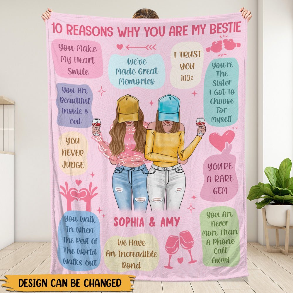 Thanks For Being My Bestie Blanket - Personalized Blanket - Giftago