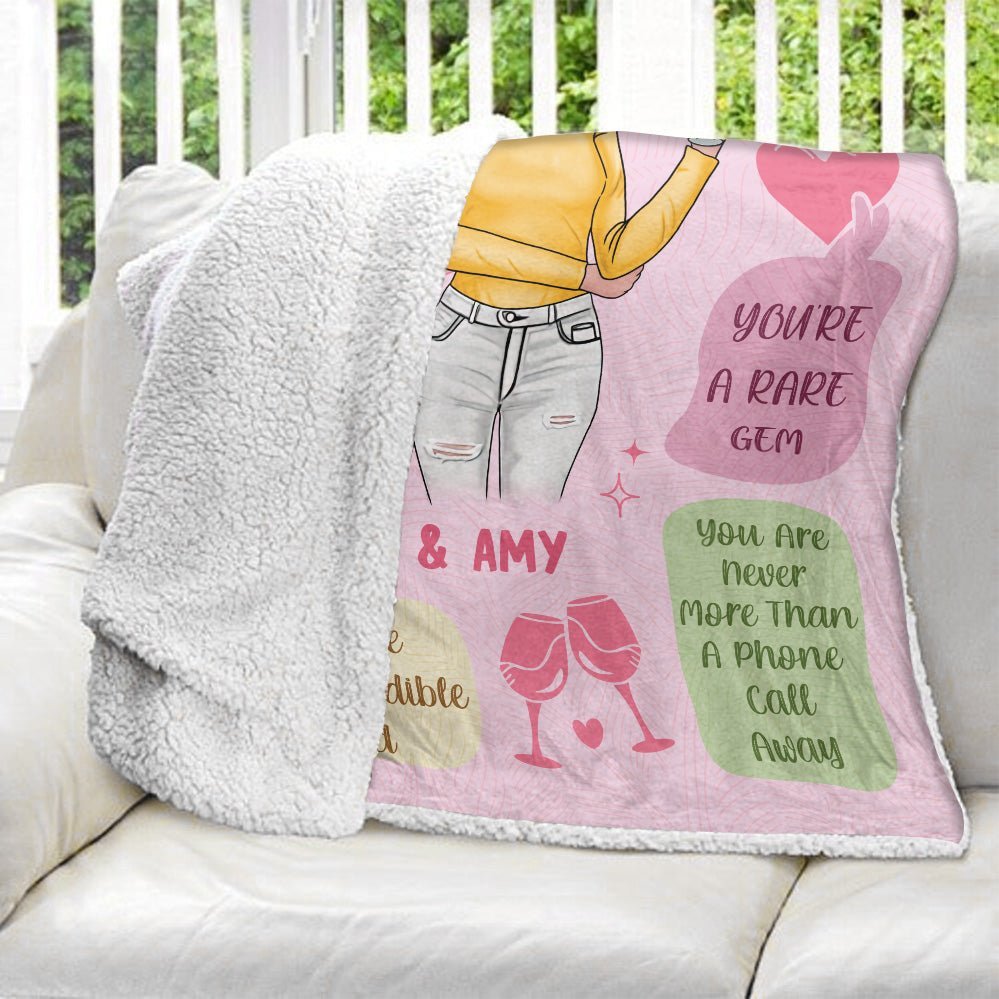 Thanks For Being My Bestie Blanket - Personalized Blanket - Giftago