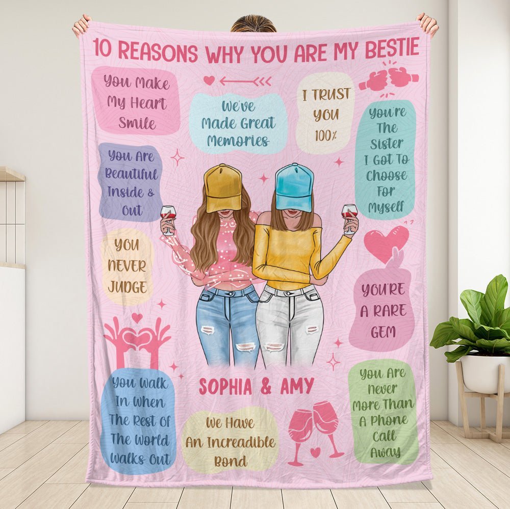 Thanks For Being My Bestie Blanket - Personalized Blanket - Giftago