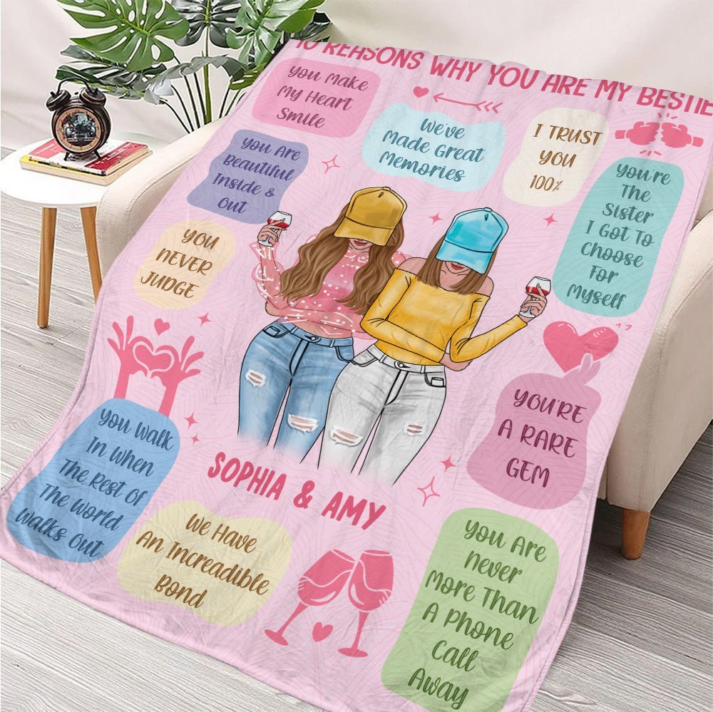 Thanks For Being My Bestie Blanket - Personalized Blanket - Giftago