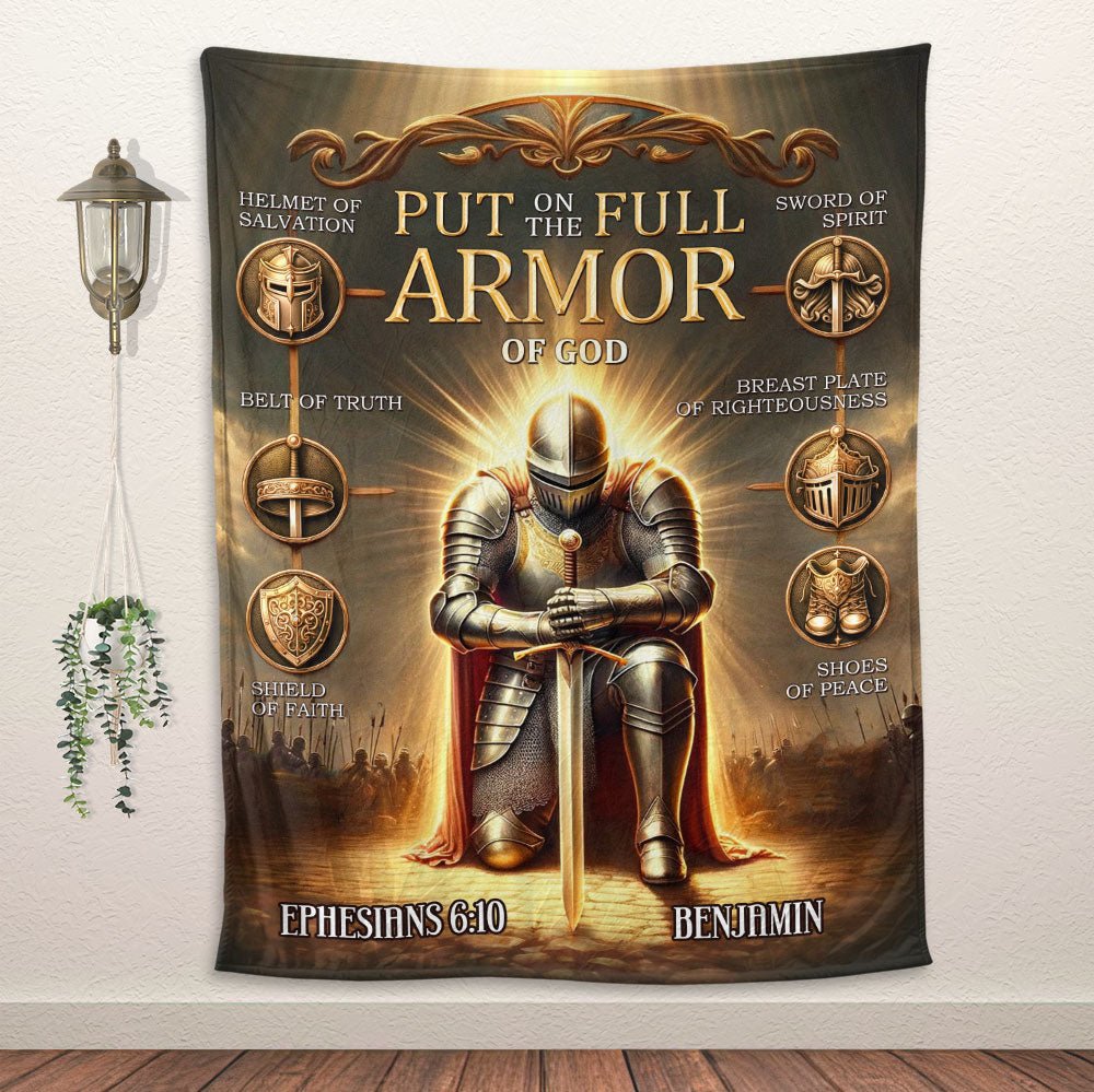 The Full Armor Of God Blanket - Personalized Blanket