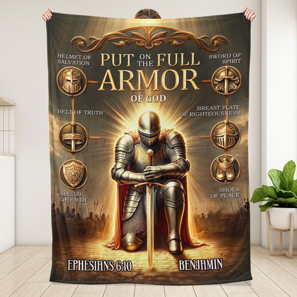 The Full Armor Of God Blanket - Personalized Blanket