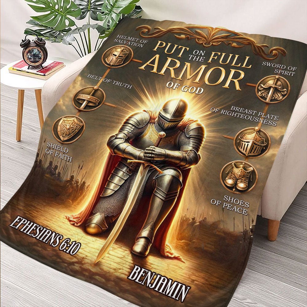 The Full Armor Of God Blanket - Personalized Blanket