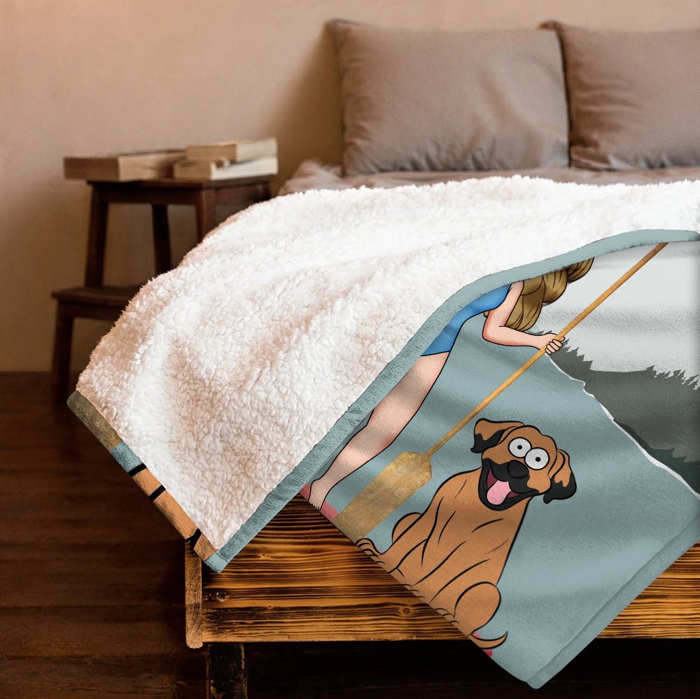 The Lake Is My Happy Place - Personalized Blanket