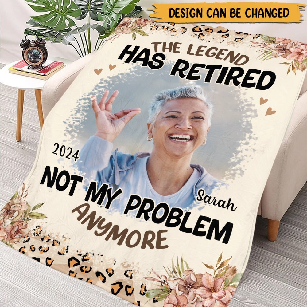 The Legend Has Retired - Personalized Blanket - Giftago
