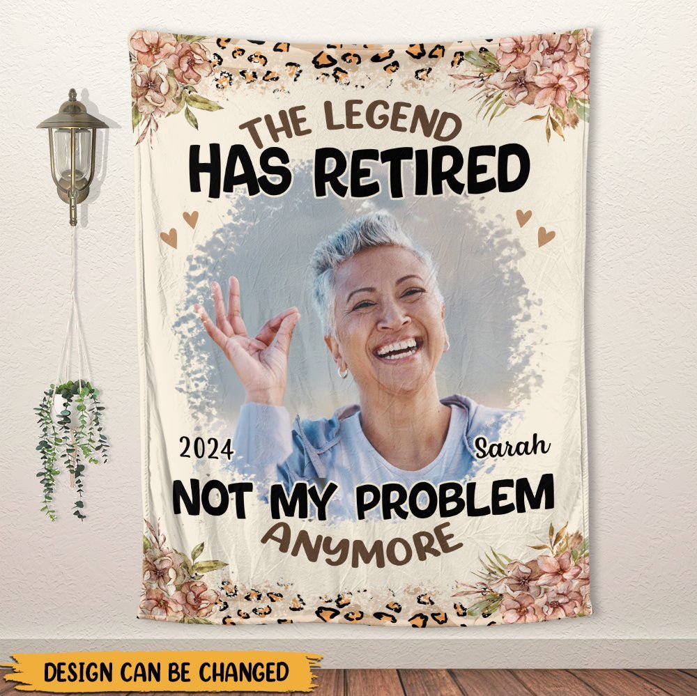 The Legend Has Retired - Personalized Blanket - Giftago