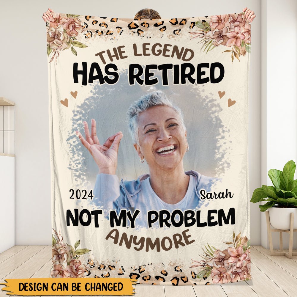 The Legend Has Retired - Personalized Blanket - Giftago