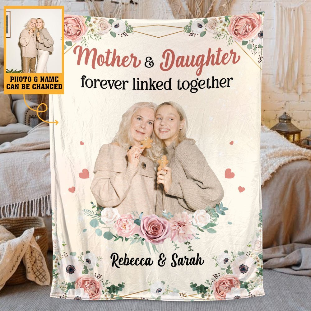 The Love Between A Mother And Daughter Is Forever - Personalized Blanket - Giftago