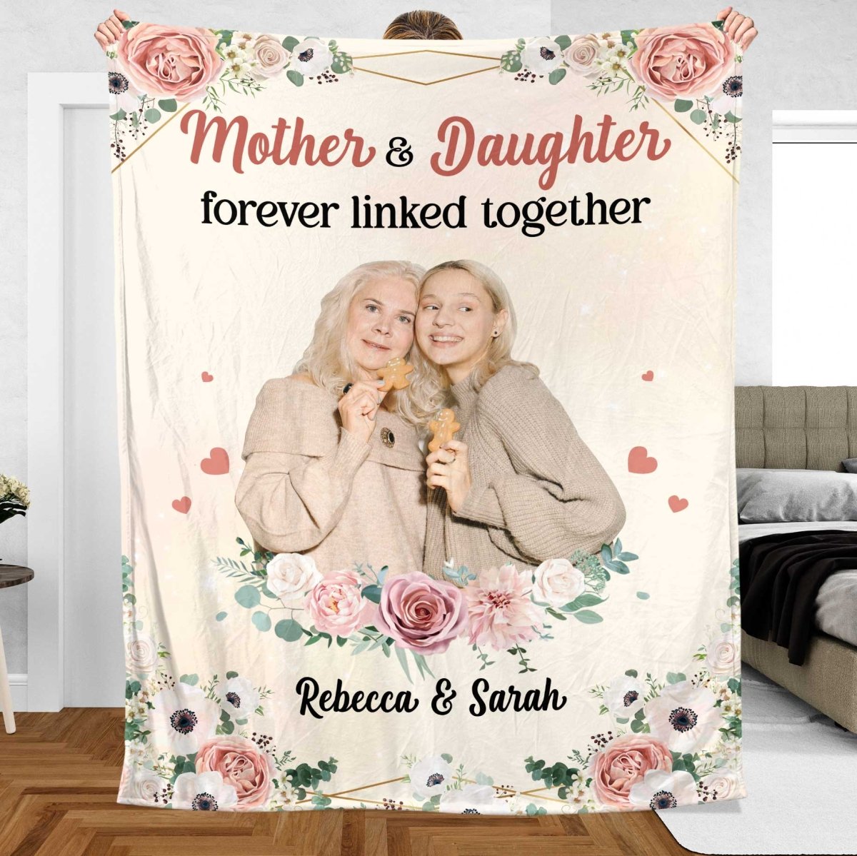 The Love Between A Mother And Daughter Is Forever - Personalized Blanket - Giftago