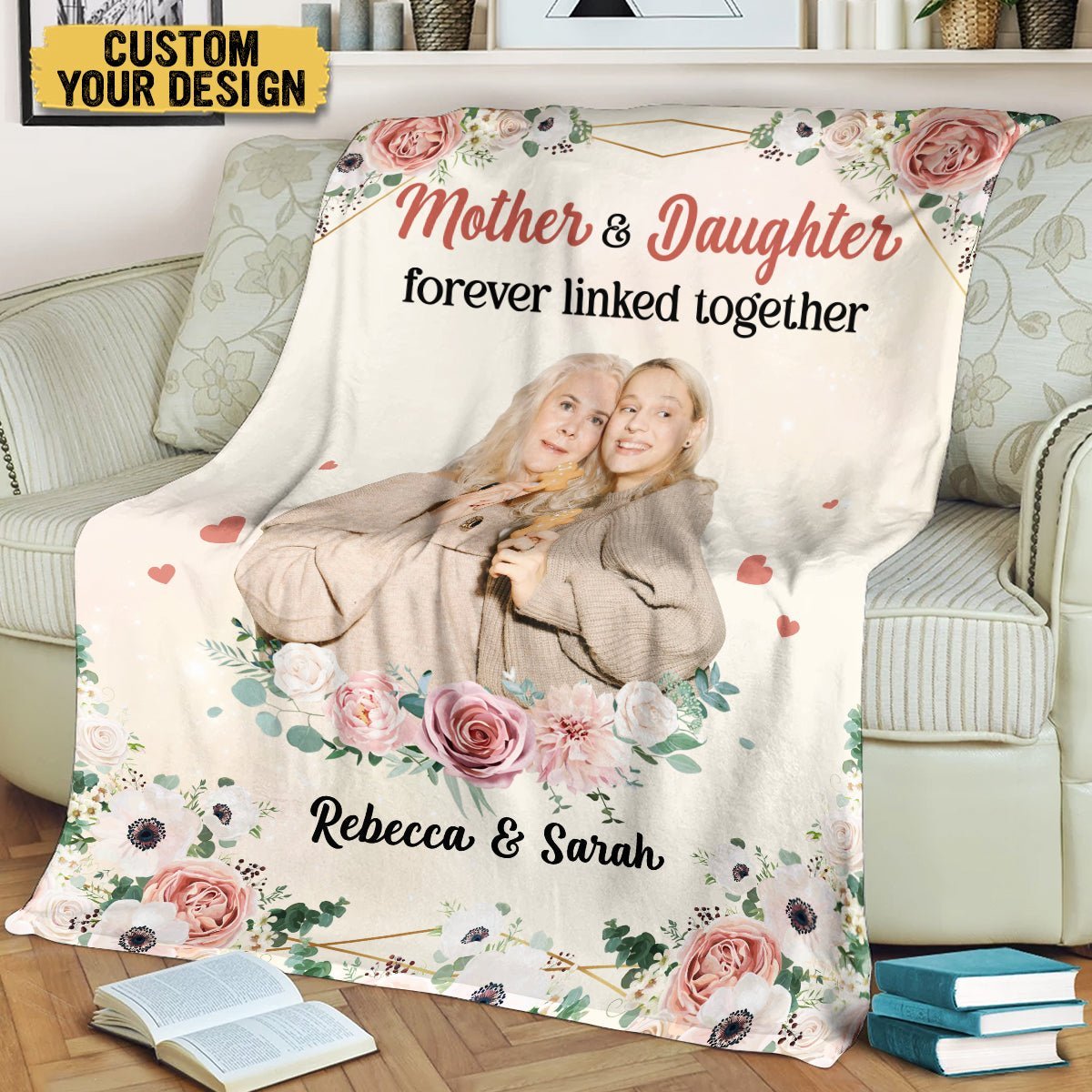 The Love Between A Mother And Daughter Is Forever - Personalized Blanket - Giftago