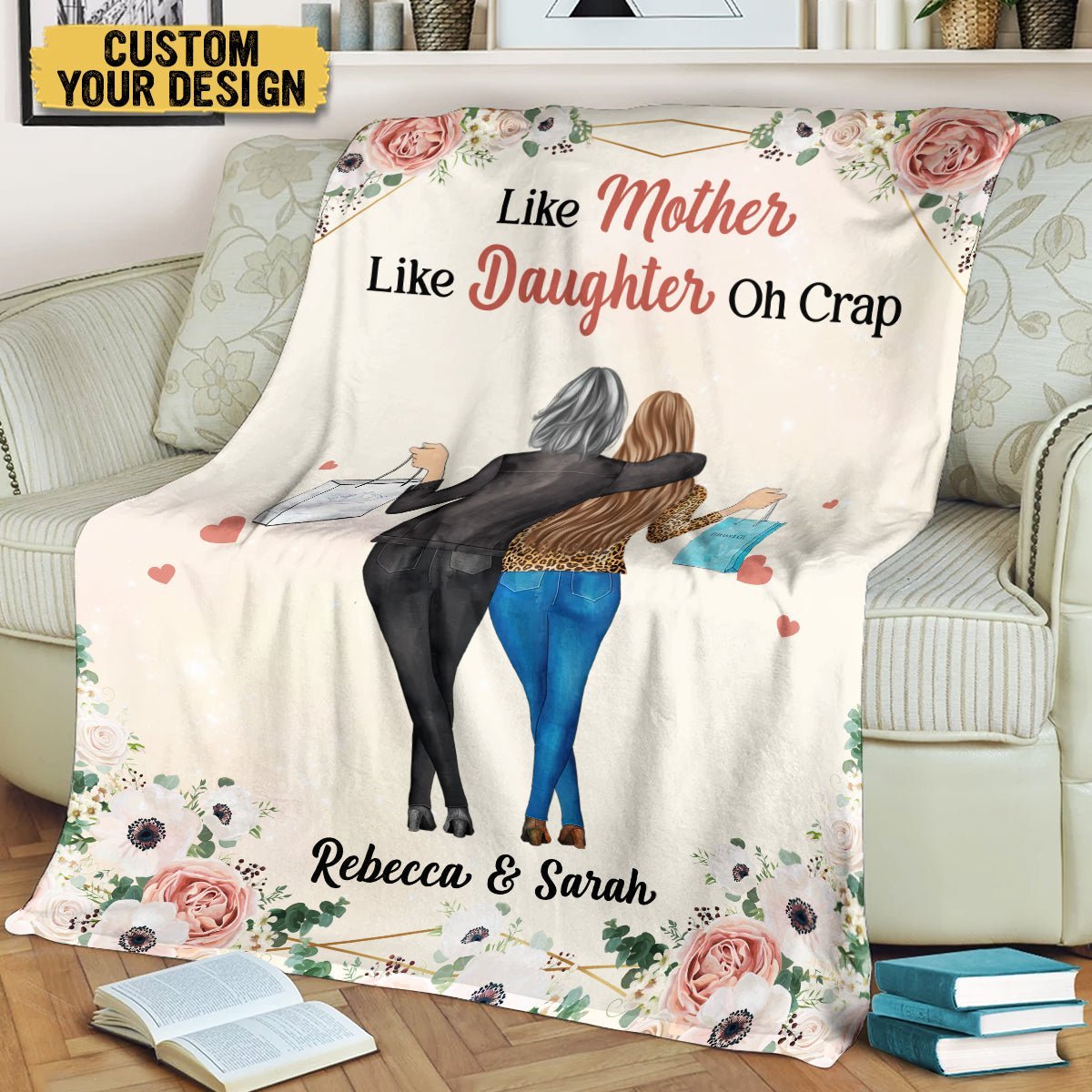 The Love Between A Mother And Daughter Is Forever - Personalized Blanket - Giftago