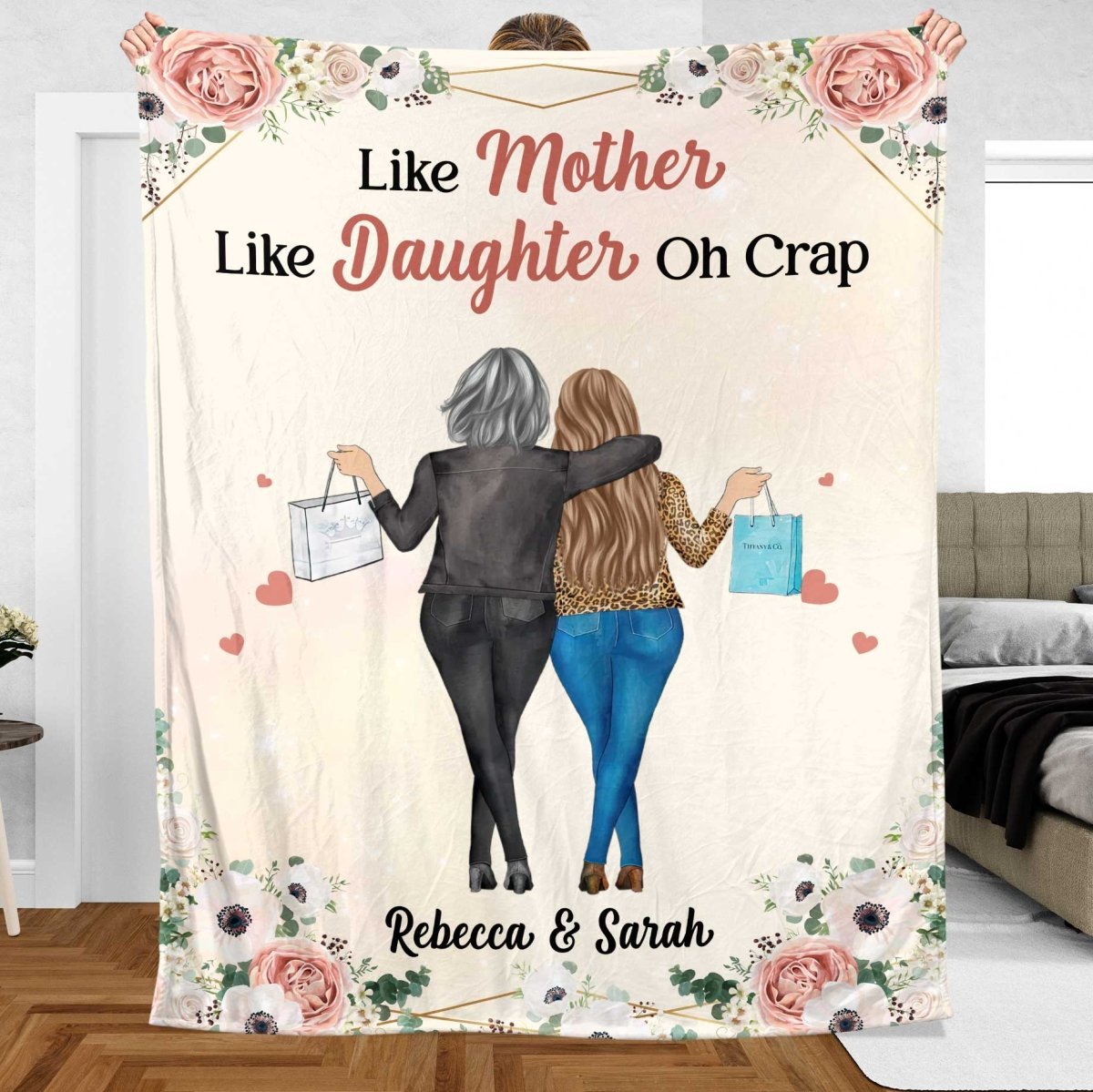 The Love Between A Mother And Daughter Is Forever - Personalized Blanket - Giftago