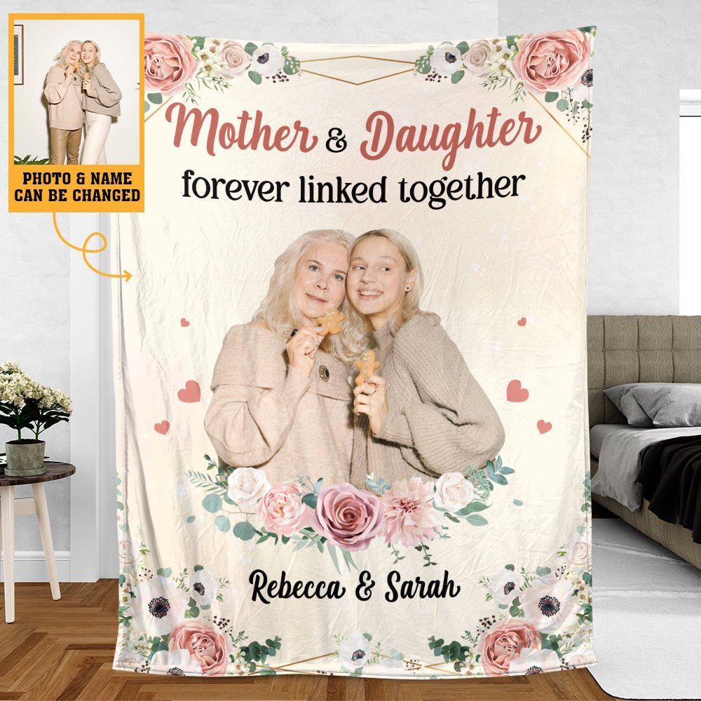 The Love Between A Mother And Daughter Is Forever - Personalized Blanket - Giftago