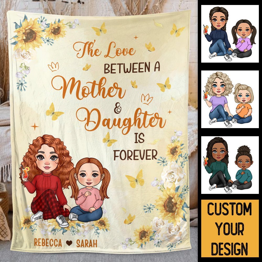 The Love Between Mother & Daughter - Personalized Blanket - Best Gift For Granddaughter, For Christmas - Giftago