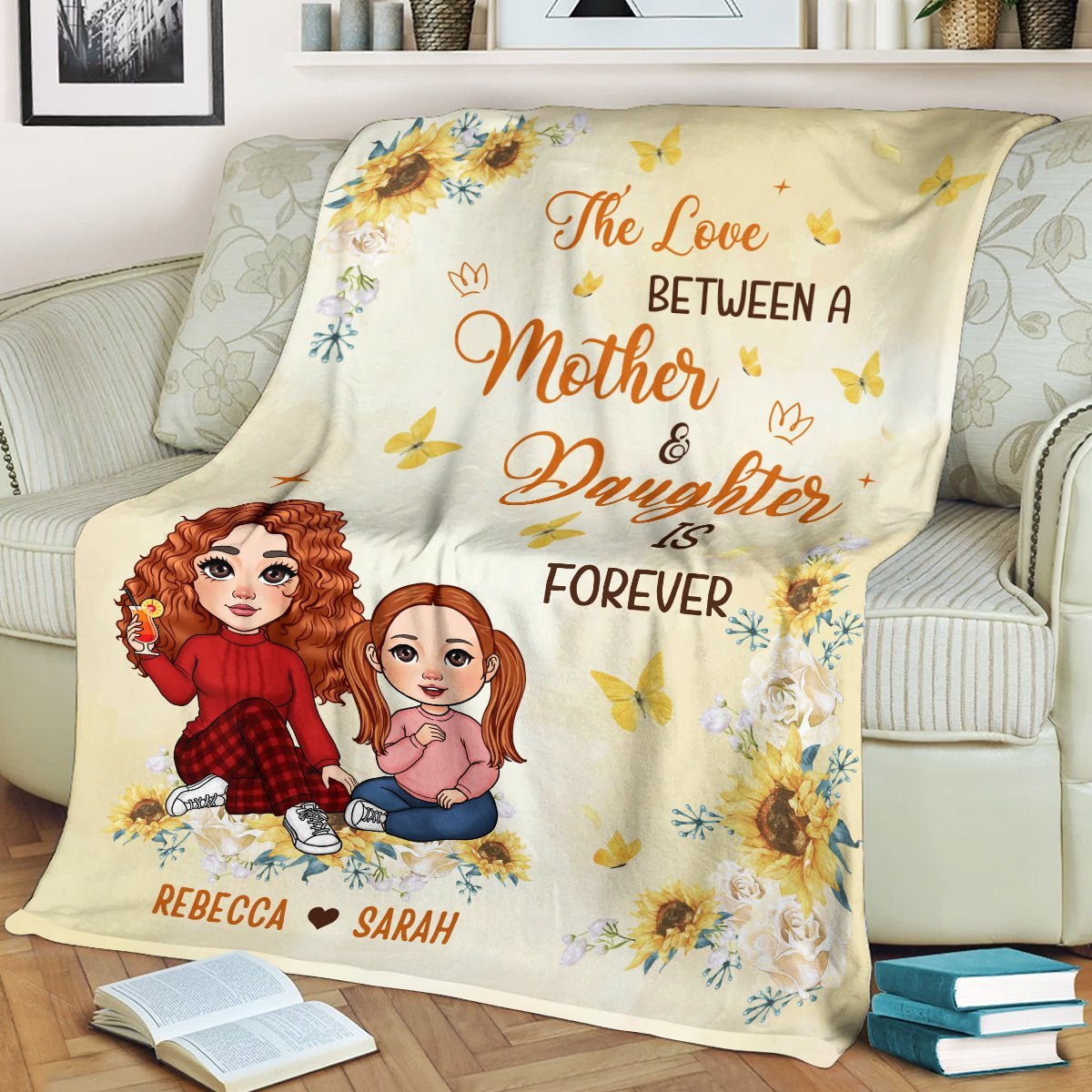 The Love Between Mother & Daughter - Personalized Blanket - Best Gift For Granddaughter, For Christmas - Giftago
