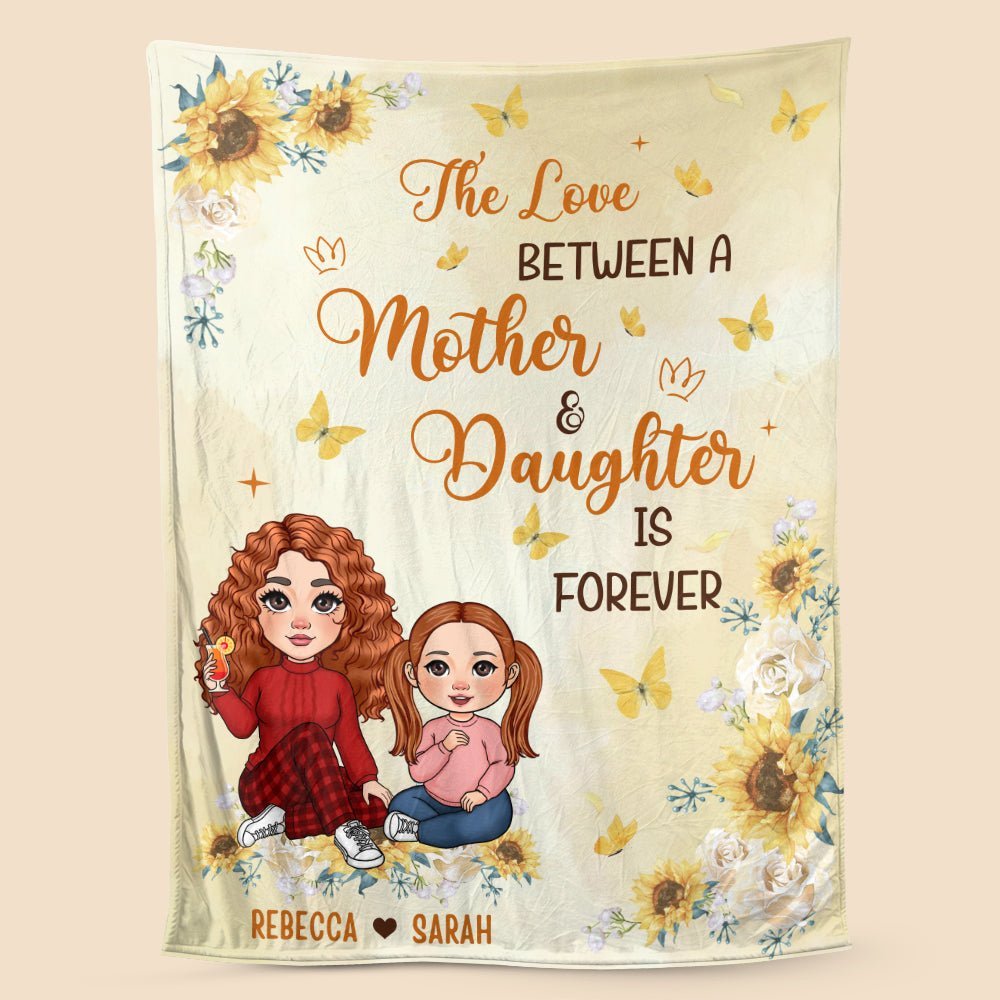 The Love Between Mother & Daughter - Personalized Blanket - Best Gift For Granddaughter, For Christmas - Giftago