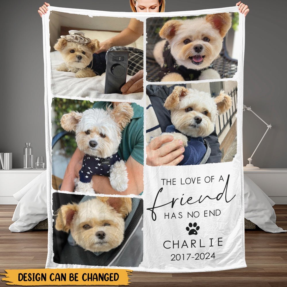 The Love Of A Friend Has No End Personalized Blanket Best Gift For Dog Lover Cat Owner Giftago