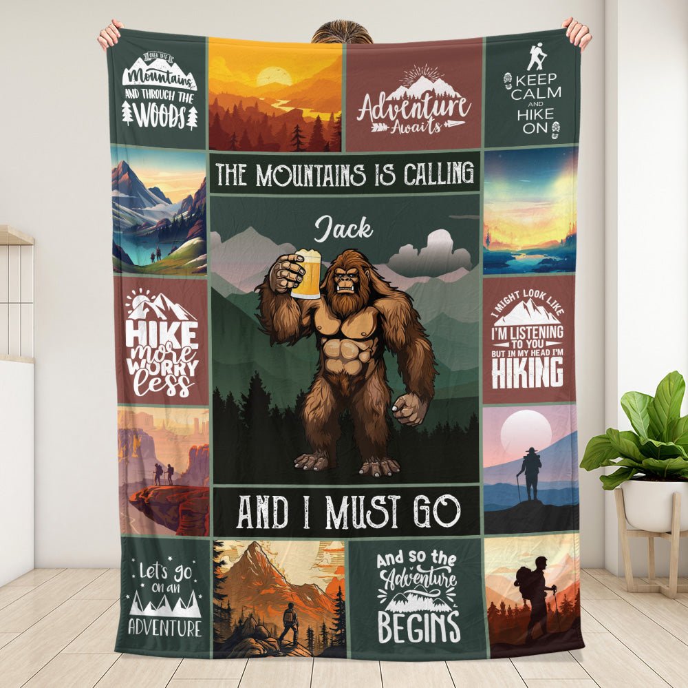 The Mountains Is Calling Blanket - Personalized Blanket - Giftago