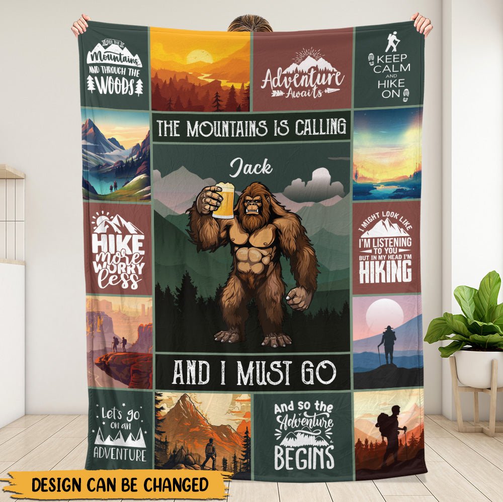 The Mountains Is Calling Blanket - Personalized Blanket - Giftago