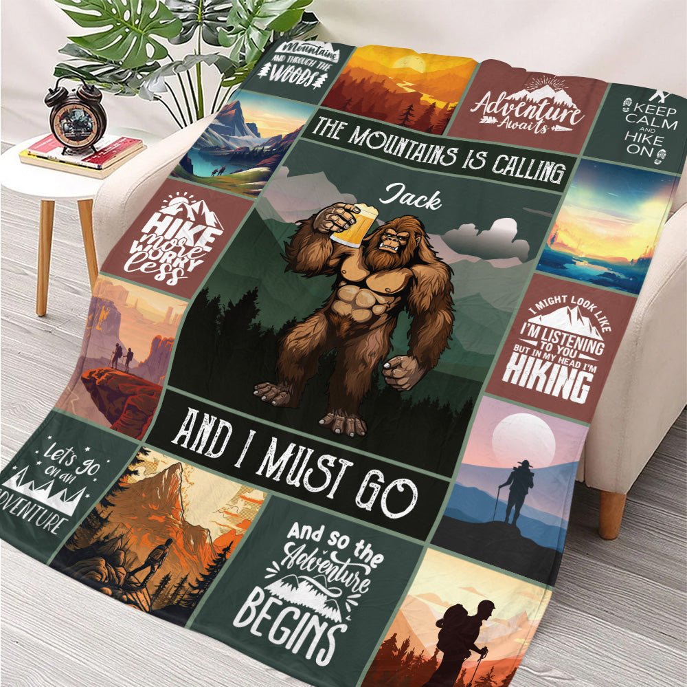 The Mountains Is Calling Blanket - Personalized Blanket - Giftago