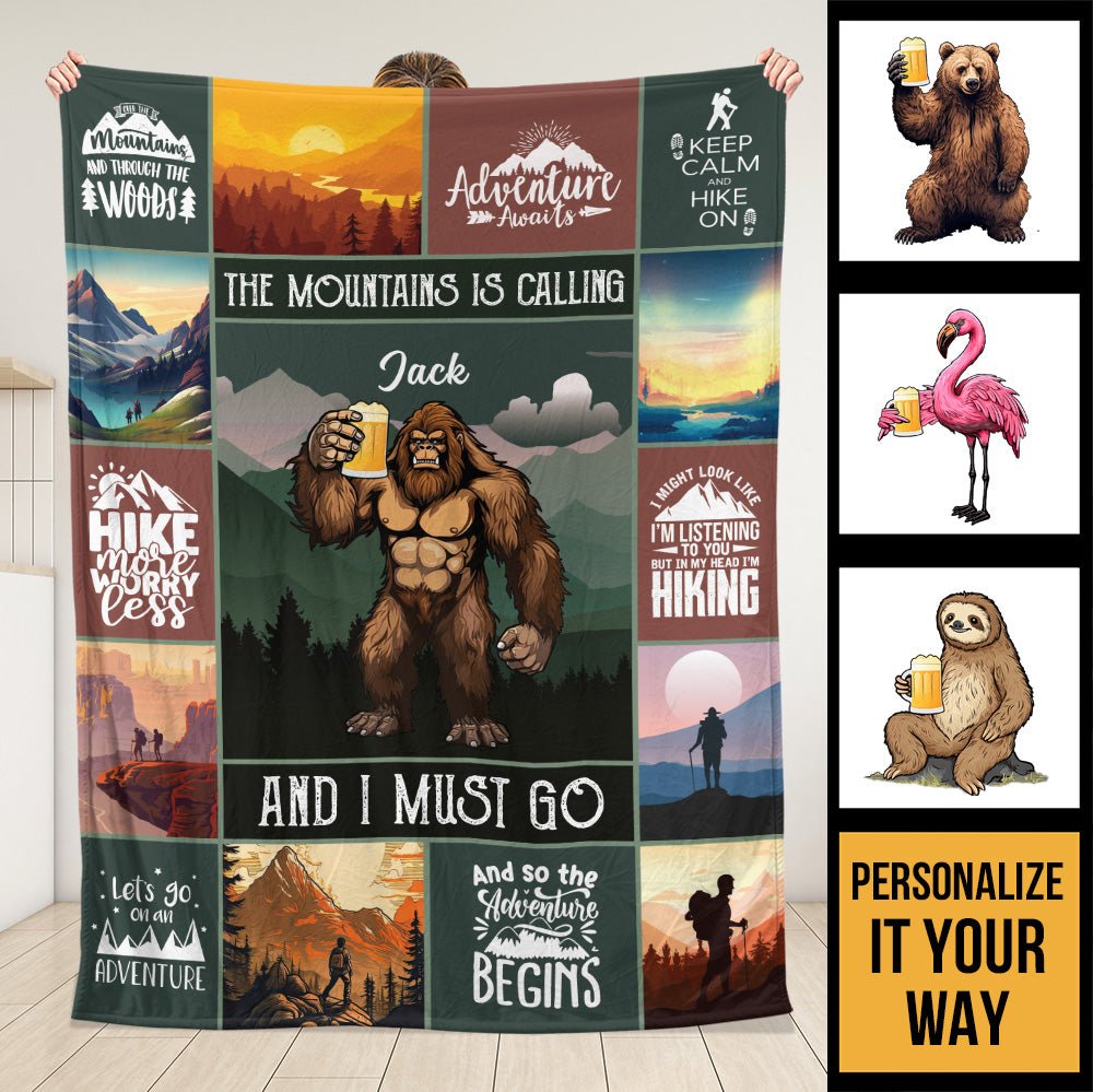 The Mountains Is Calling Blanket - Personalized Blanket - Giftago
