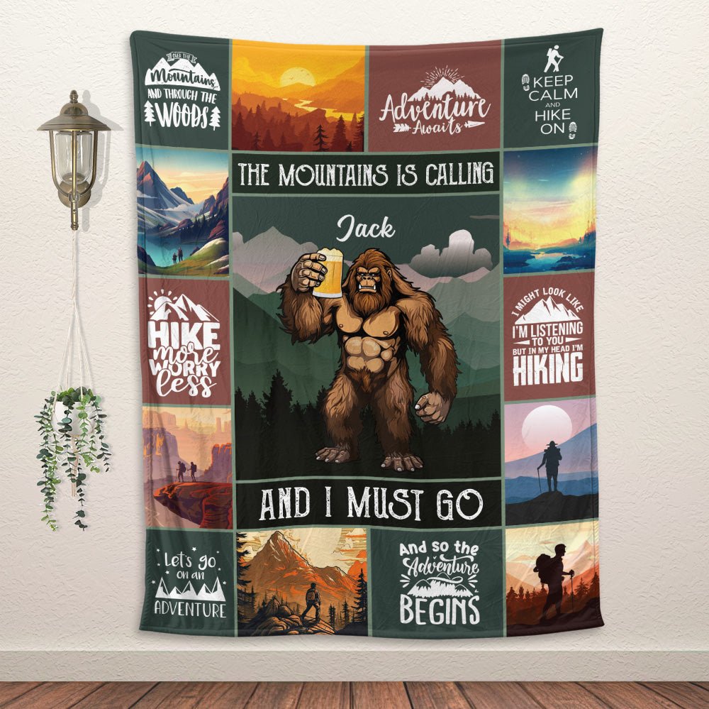 The Mountains Is Calling Blanket - Personalized Blanket - Giftago