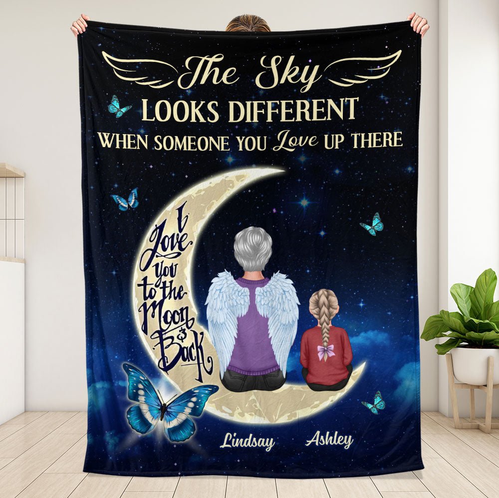 The Sky Looks Different When Someone You Love Up There Blanket - Personalized Blanket