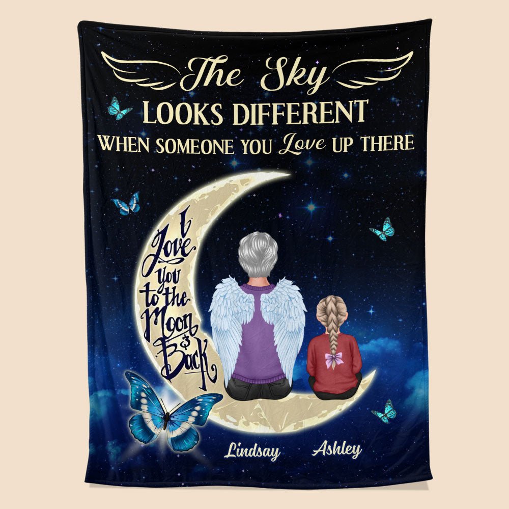 The Sky Looks Different When Someone You Love Up There Blanket - Personalized Blanket