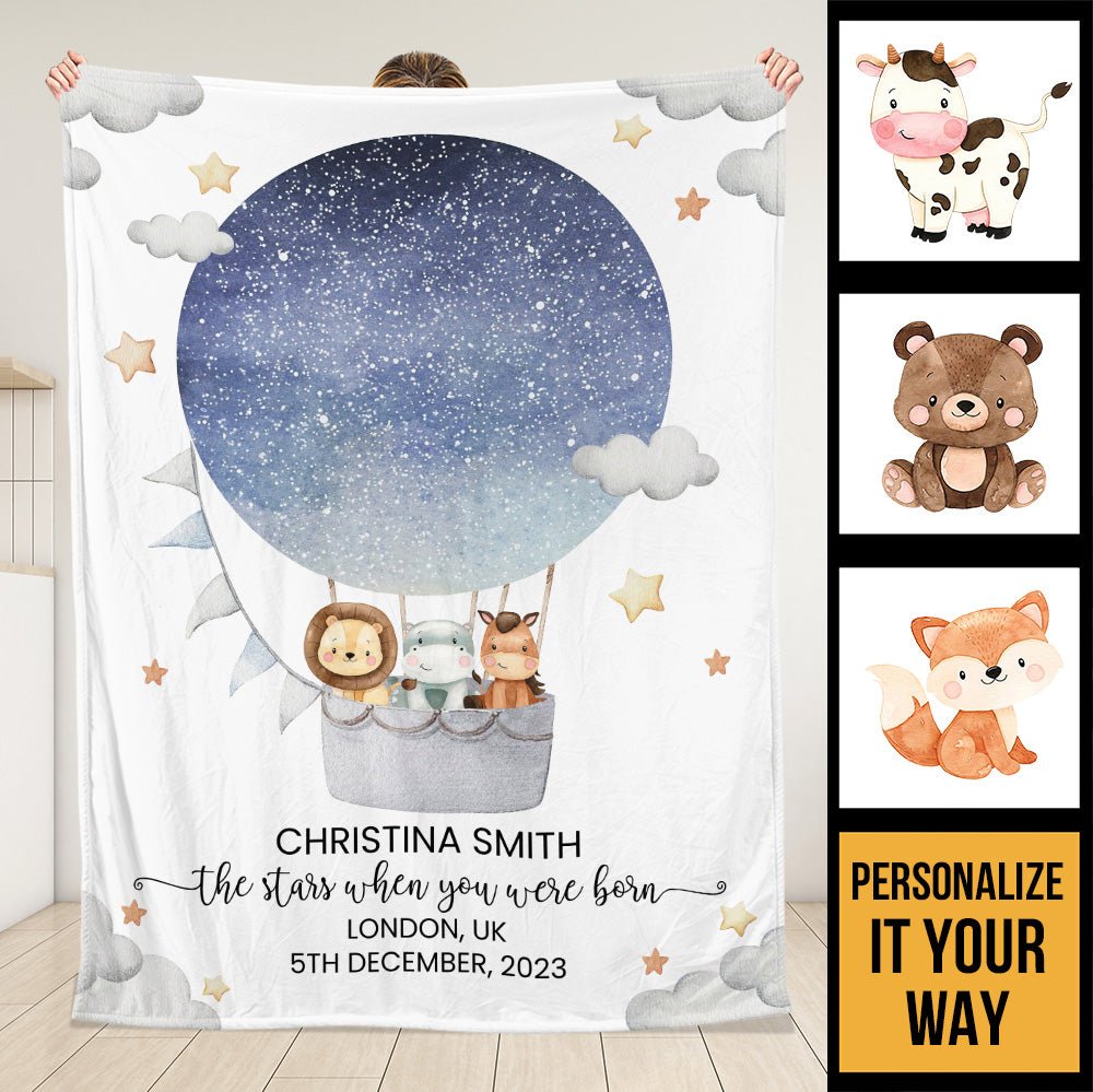 The Star When You Were Born Blanket - Personalized Blanket - Giftago