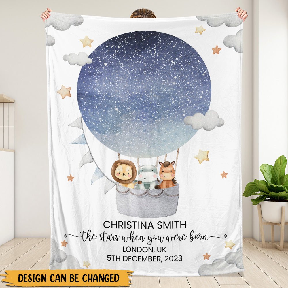 The Star When You Were Born Blanket - Personalized Blanket - Giftago
