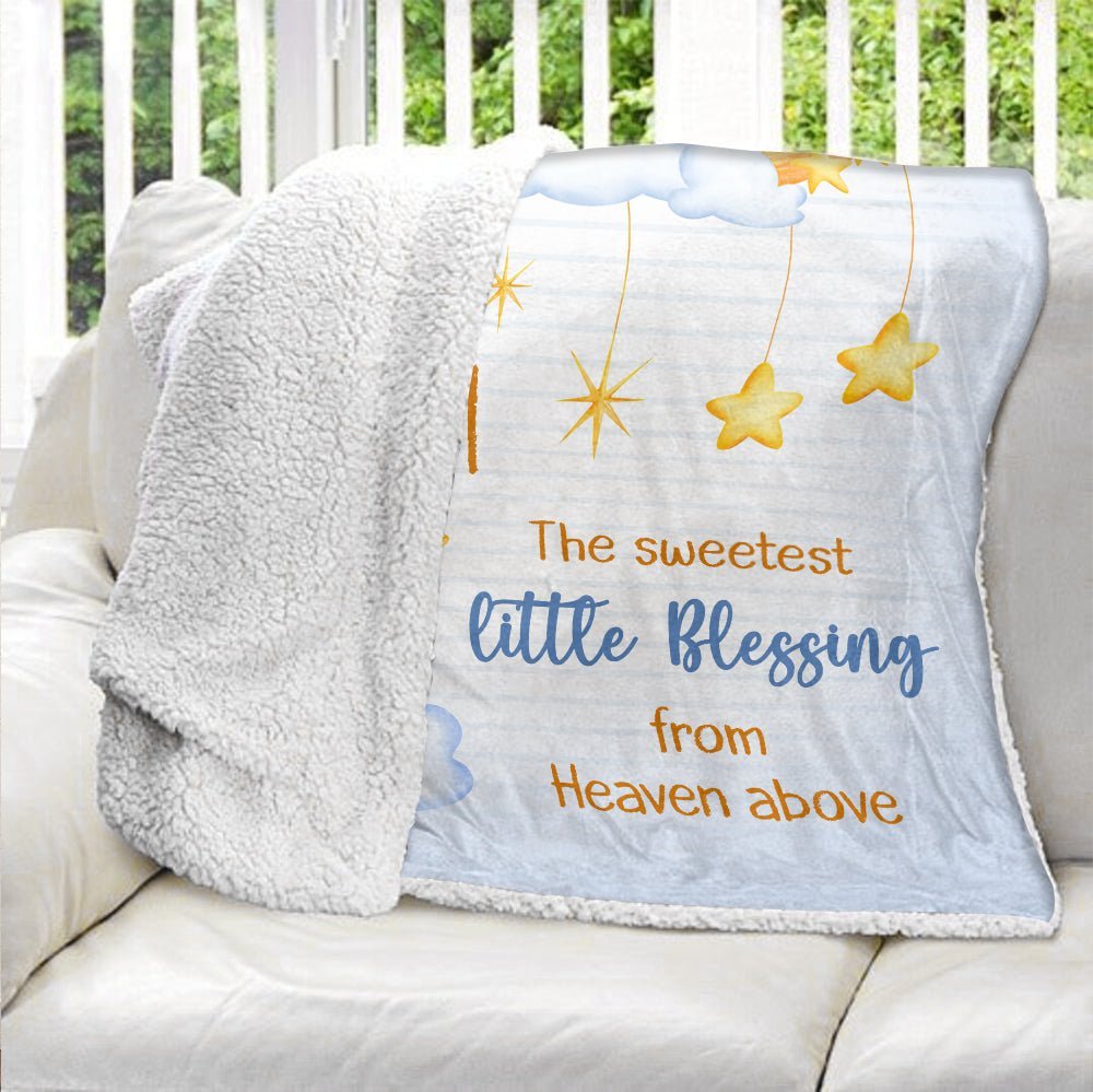 The Sweetest Little Blessing From Heaven Above - Personalized Blanket - Giftago