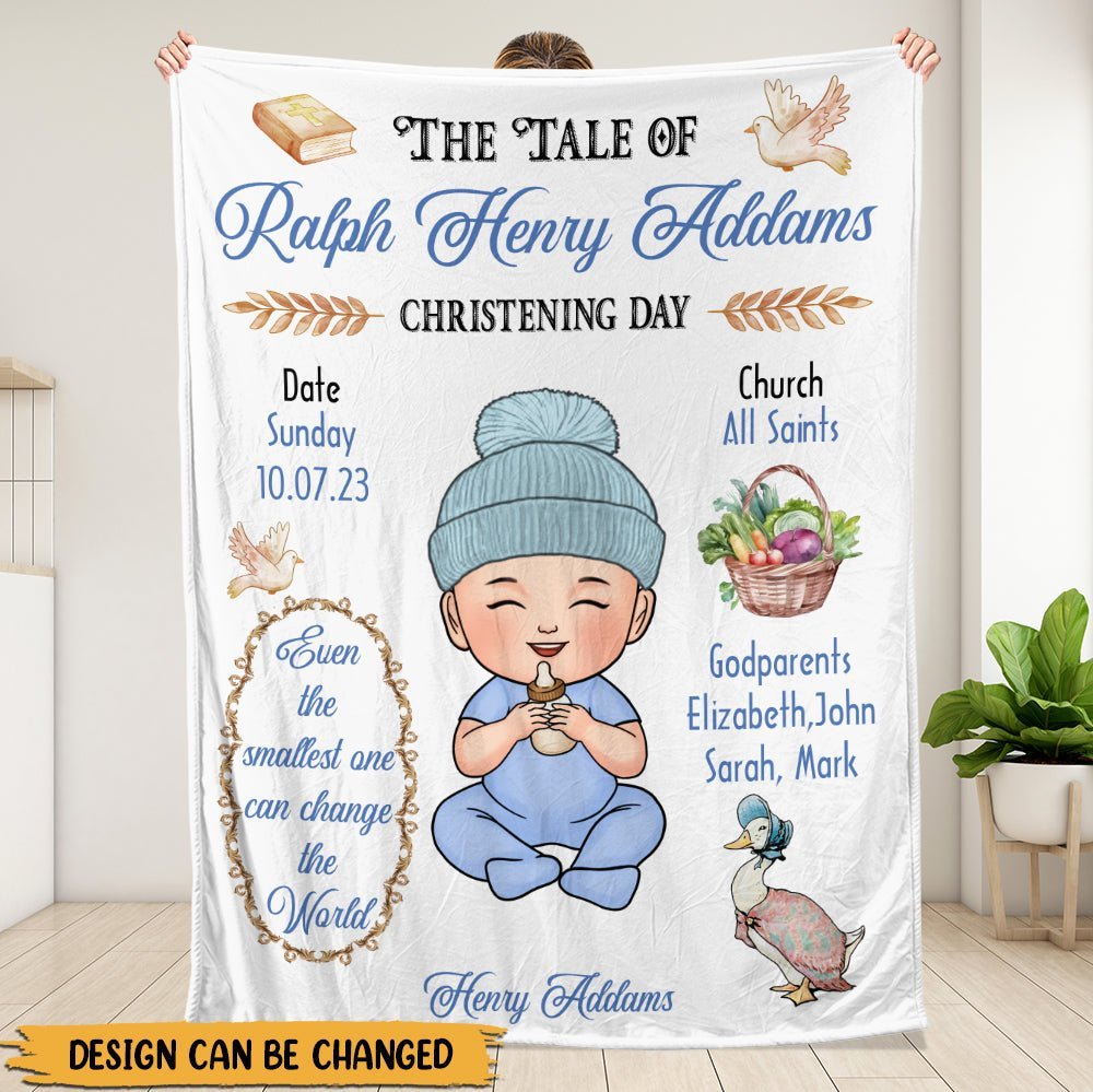The Tale Of Baby Christening Day - Personalized Blanket - Giftago