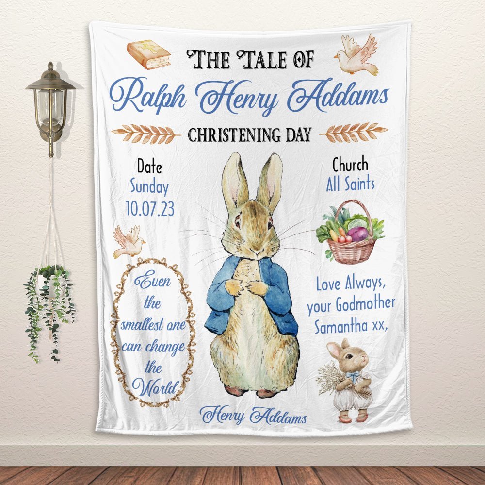 The Tale Of Baby Christening Day - Personalized Blanket - Giftago