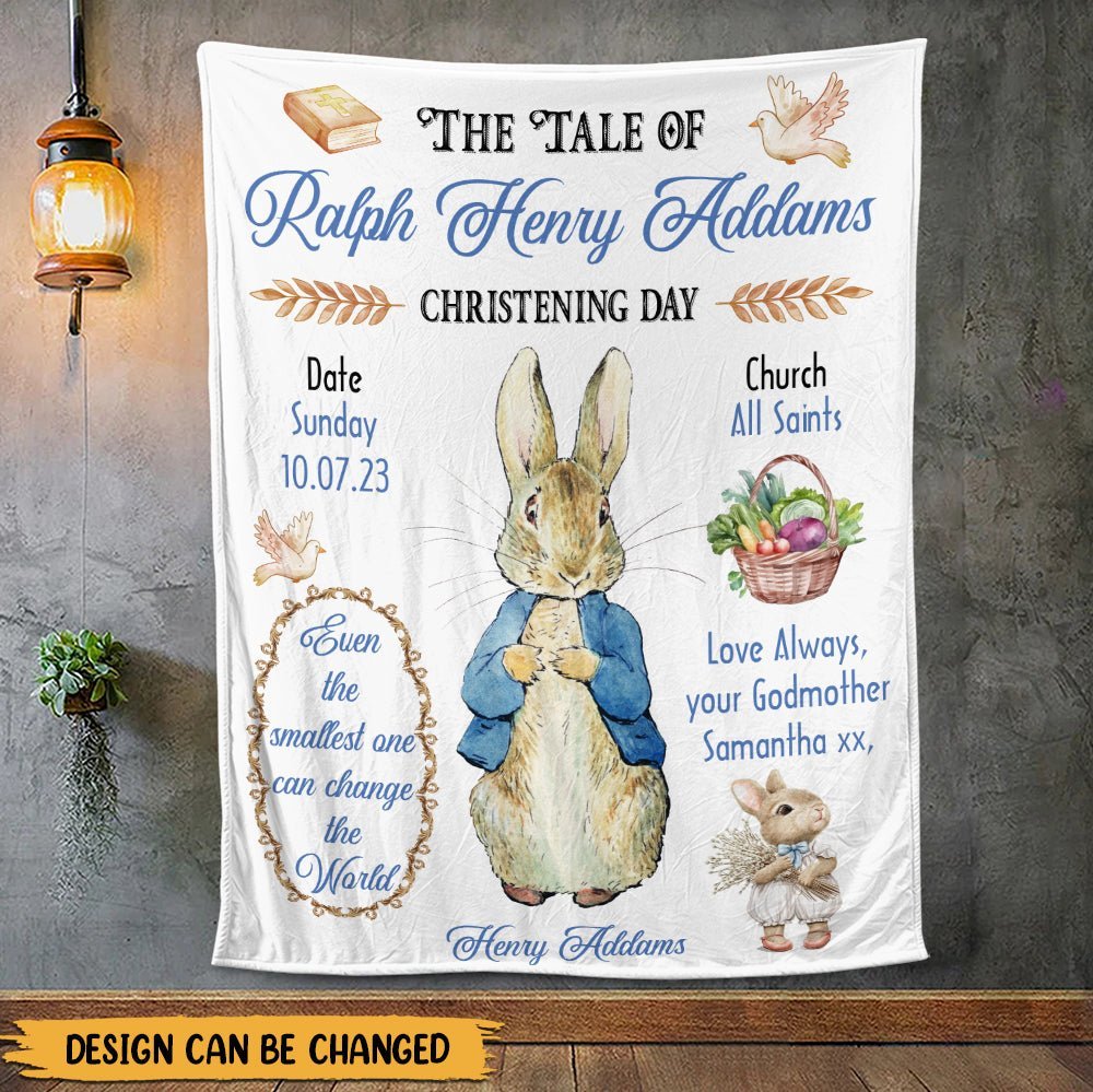 The Tale Of Baby Christening Day - Personalized Blanket - Giftago