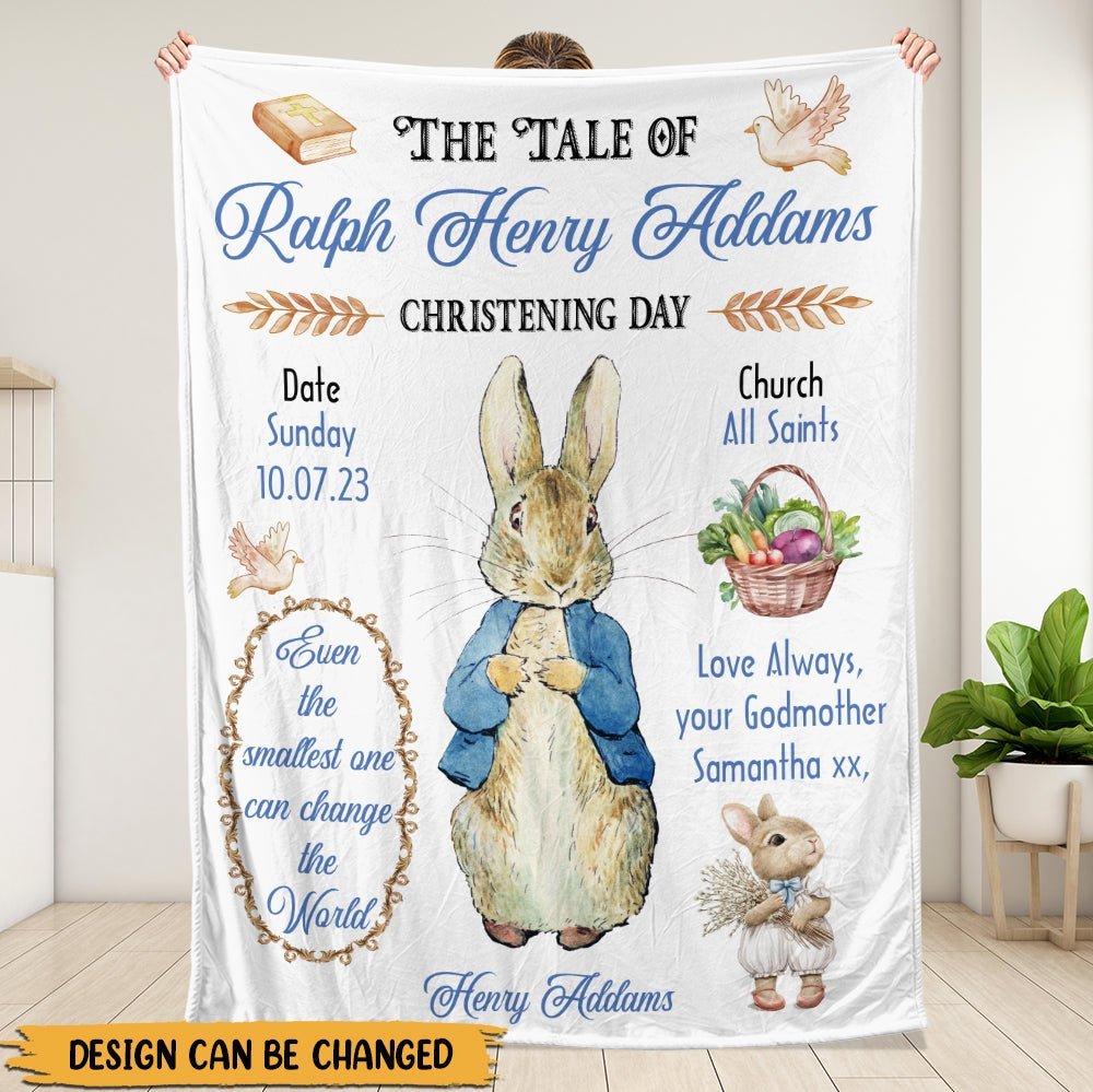 The Tale Of Baby Christening Day - Personalized Blanket - Giftago