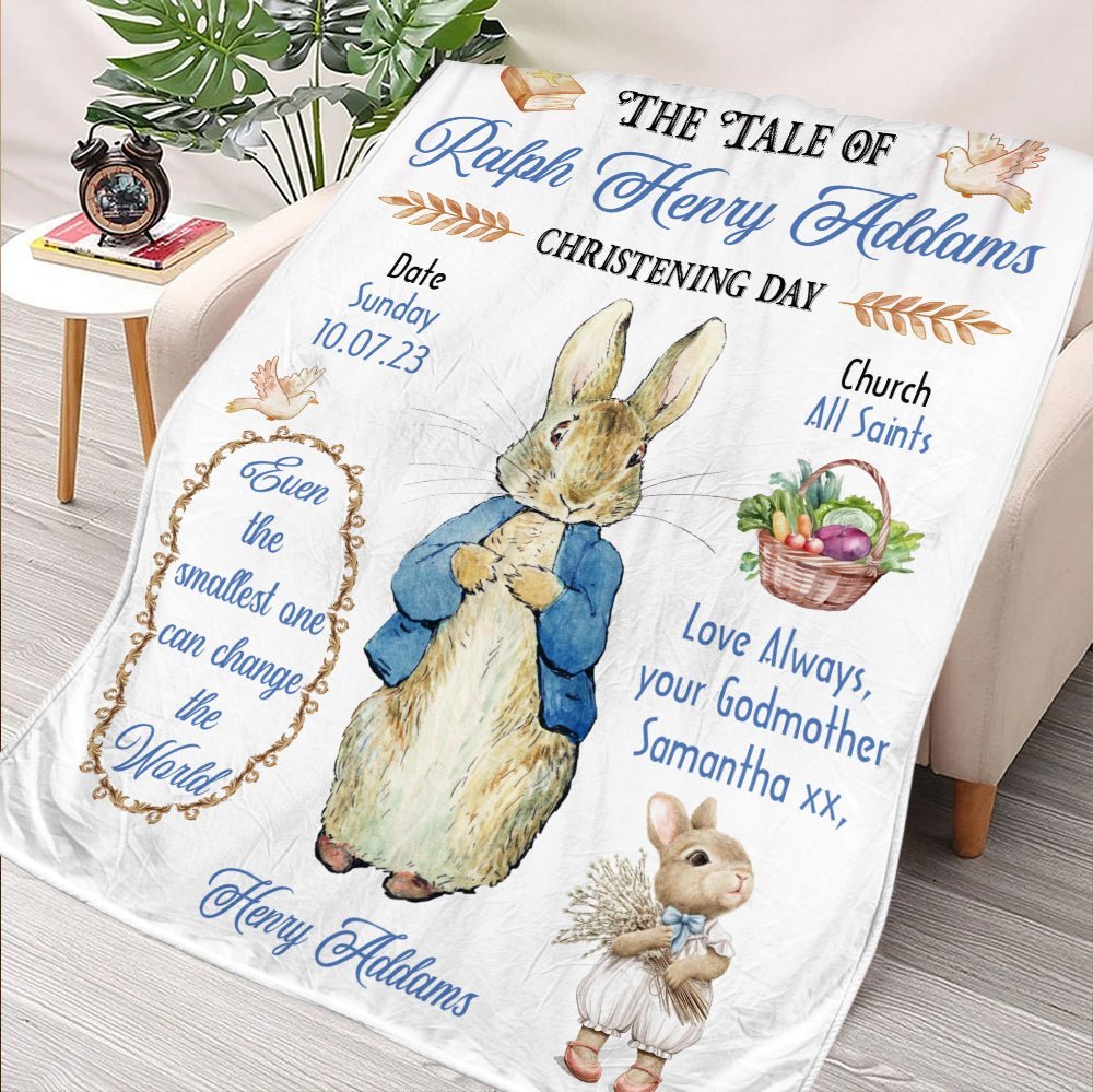 The Tale Of Baby Christening Day - Personalized Blanket - Giftago
