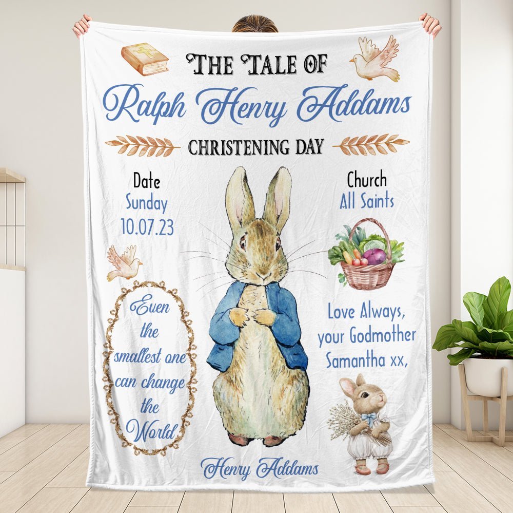 The Tale Of Baby Christening Day - Personalized Blanket - Giftago