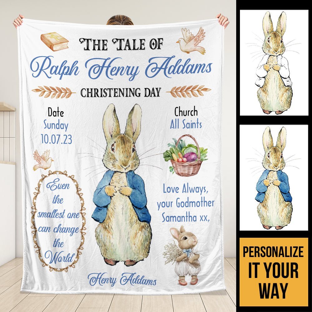 The Tale Of Baby Christening Day - Personalized Blanket - Giftago